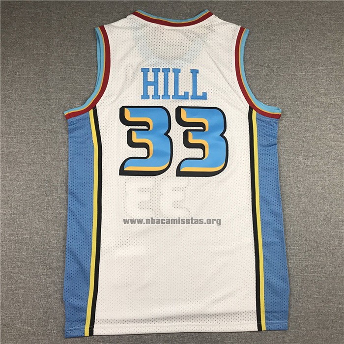 Camiseta Detroit Pistons Grant Hill NO 33 Mitchell & Ness 1998-99 Blanco